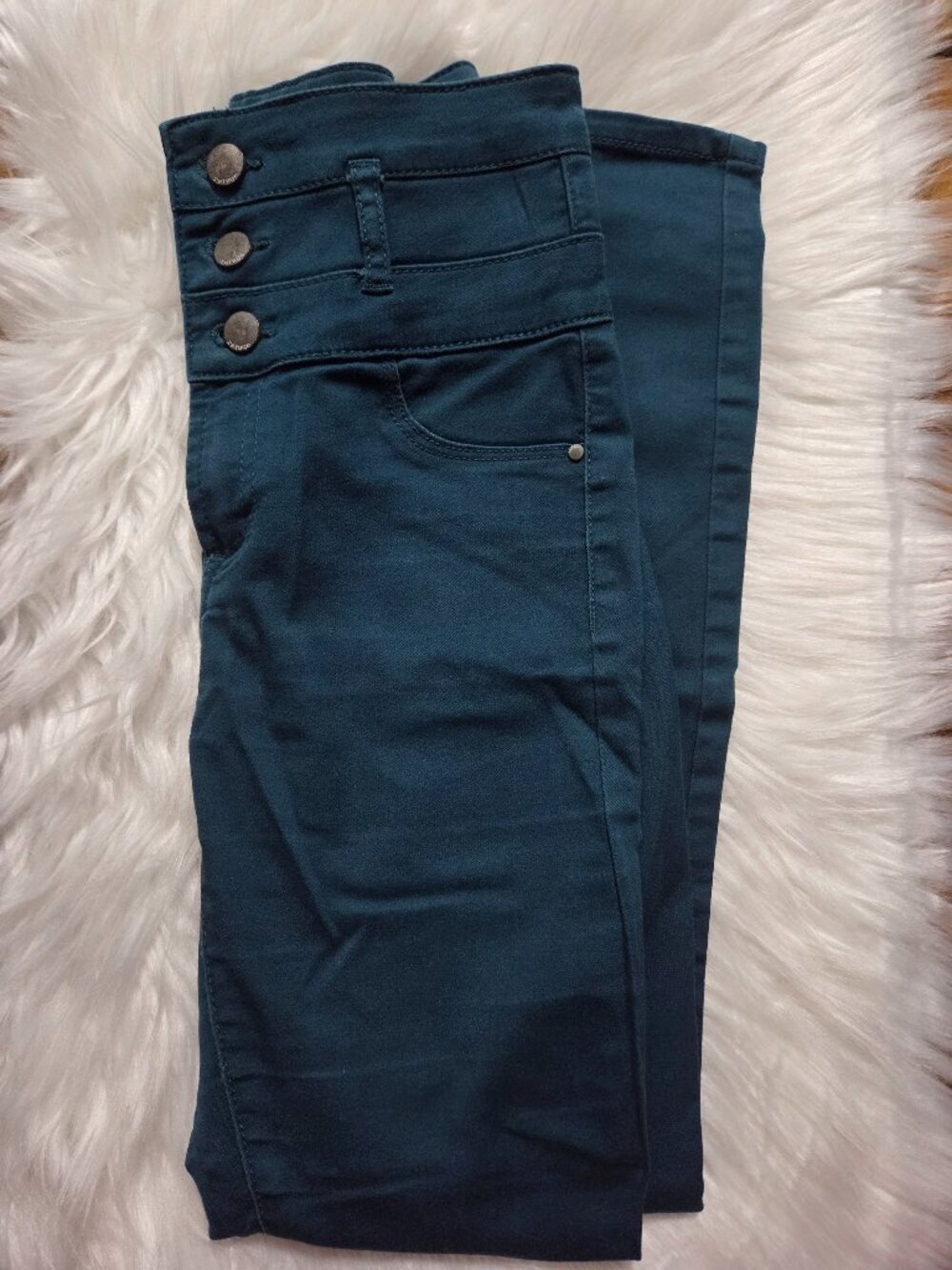 Refuge High-Waisted Skinny Blue/Green Jeans